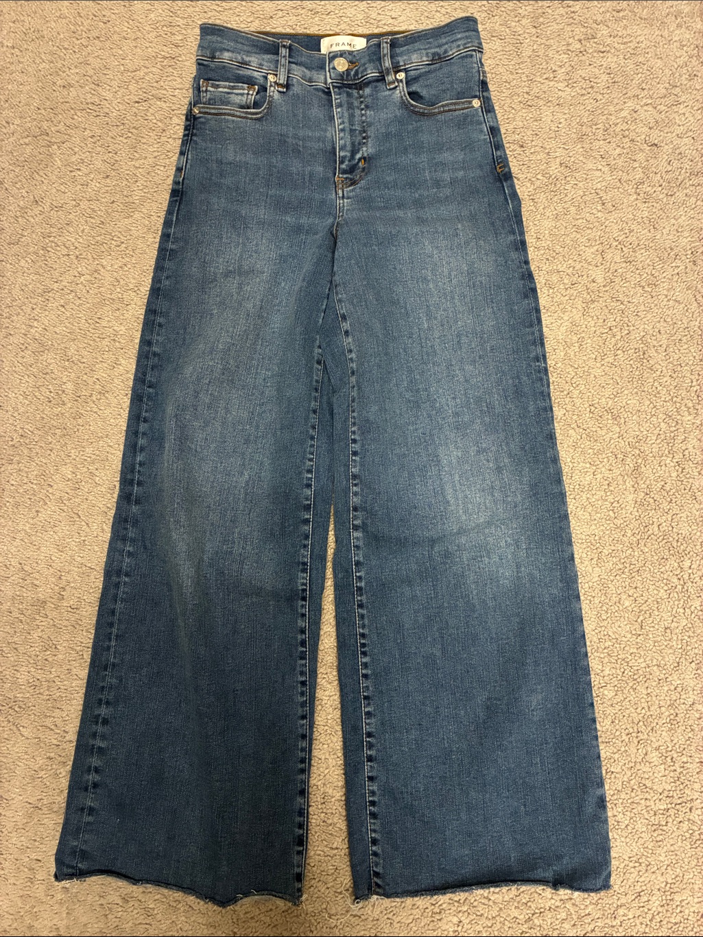 Frame Le Pixie Slim Palazzo Wide Leg Jeans In Mermaid